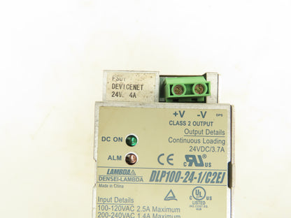 Lambda DLP100-24-1/C2EJ Power Supply 120-240VAC Input 24VDC Output 3.7A