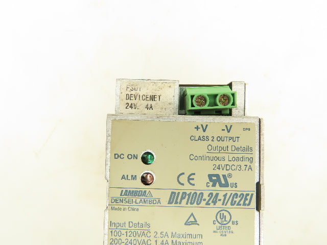 Lambda DLP100-24-1/C2EJ Power Supply 120-240VAC Input 24VDC Output 3.7A