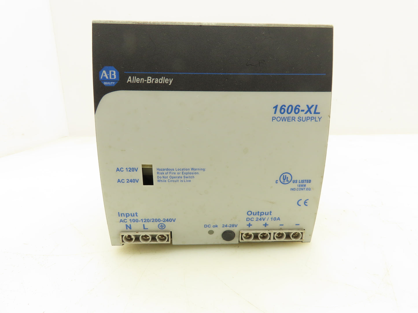 Allen-Bradley  1606-XL Power Supply 100-240VAC Input 24VDC Output 10A Ser.A