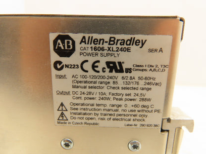 Allen-Bradley  1606-XL Power Supply 100-240VAC Input 24VDC Output 10A Ser.A