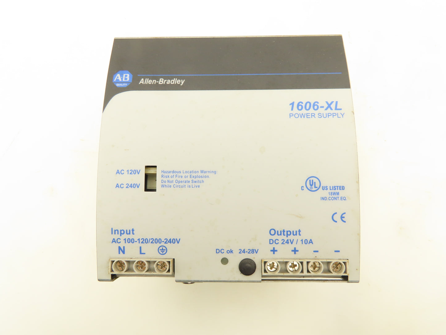 Allen-Bradley  1606-XL Power Supply 100-240VAC Input 24VDC Output 10A Ser.A