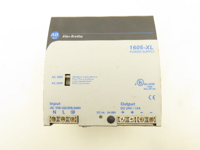 Allen-Bradley  1606-XL Power Supply 100-240VAC Input 24VDC Output 10A Ser.A