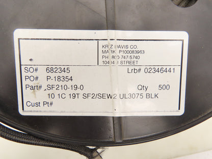 SF210-19-010 10/1C High Temperature Wire 10 Awg 200°C 600V Black 495'