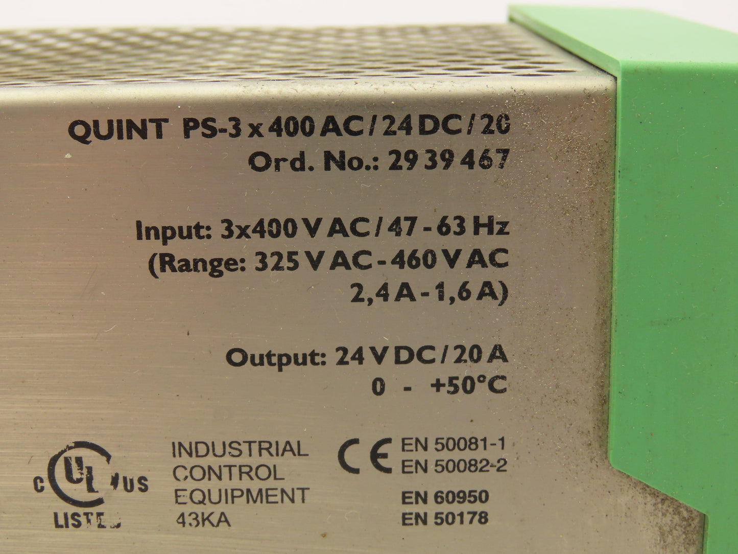 Phoenix Contact PS-3X400AC/24DC/20 Industrial Power Supply Unit