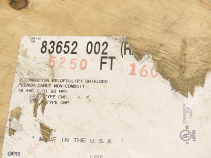 Belden Cable 83652 High Temperature 18/2 Wire 2 Conductor 18 AWG Beldfoil 1000'