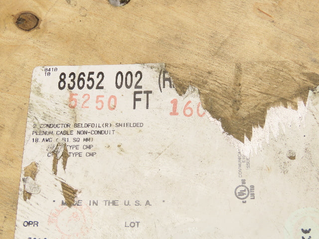 Belden Cable 83652 High Temperature 18/2 Wire 2 Conductor 18 AWG Beldfoil 250'