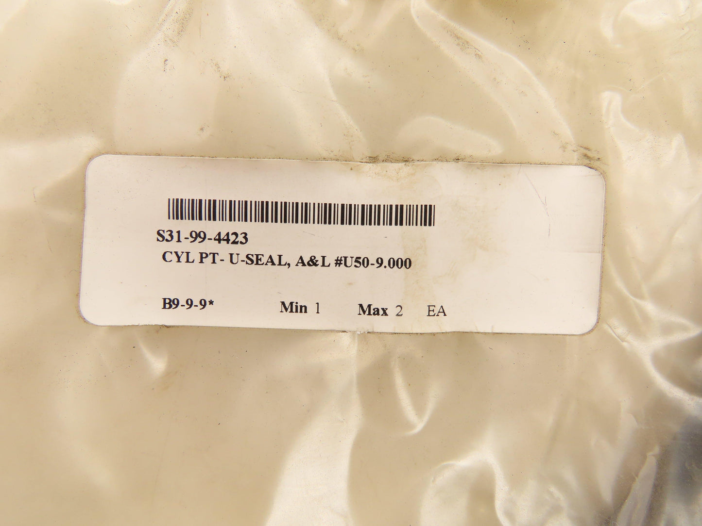 U50-9.00N Cylinder Piston U Seal NBR 9x10x1/2"  Lot of 2