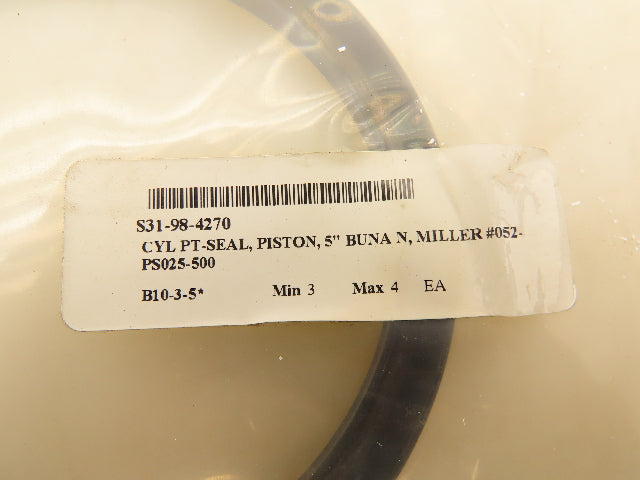 Miller Fluid Power 052-PS025-500 Piston U Cup Seals 5" Lot Of 6