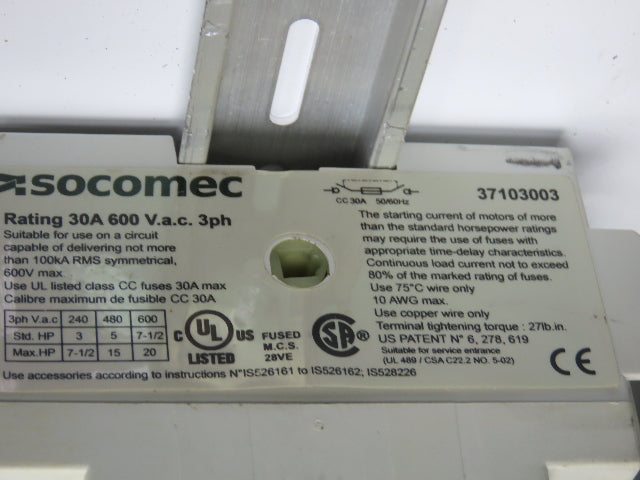 Wiegmann N412202008C Industrial Control Panel Enclosure Fused Disconnect 30A