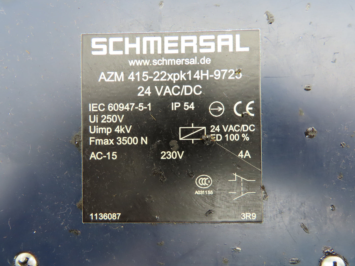 Schmersal AZM 415-22XPK14H-9725 Solenoid Safety Interlock Switch 24V AC/DC