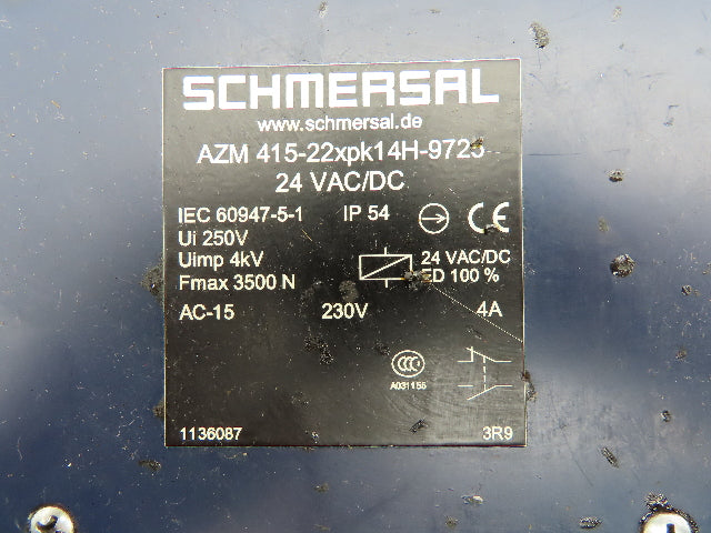 Schmersal AZM 415-22XPK14H-9725 Solenoid Safety Interlock Switch 24V AC/DC