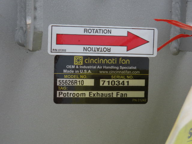 Cincinnati Fan 55626R10 Potroom Exhaust Fan Housing Only  HP Series