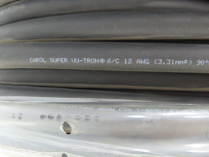 Carol 12/6C Super Vu-Tron SOOW 90C Power Cord 12 Awg 6 Conductor 250'