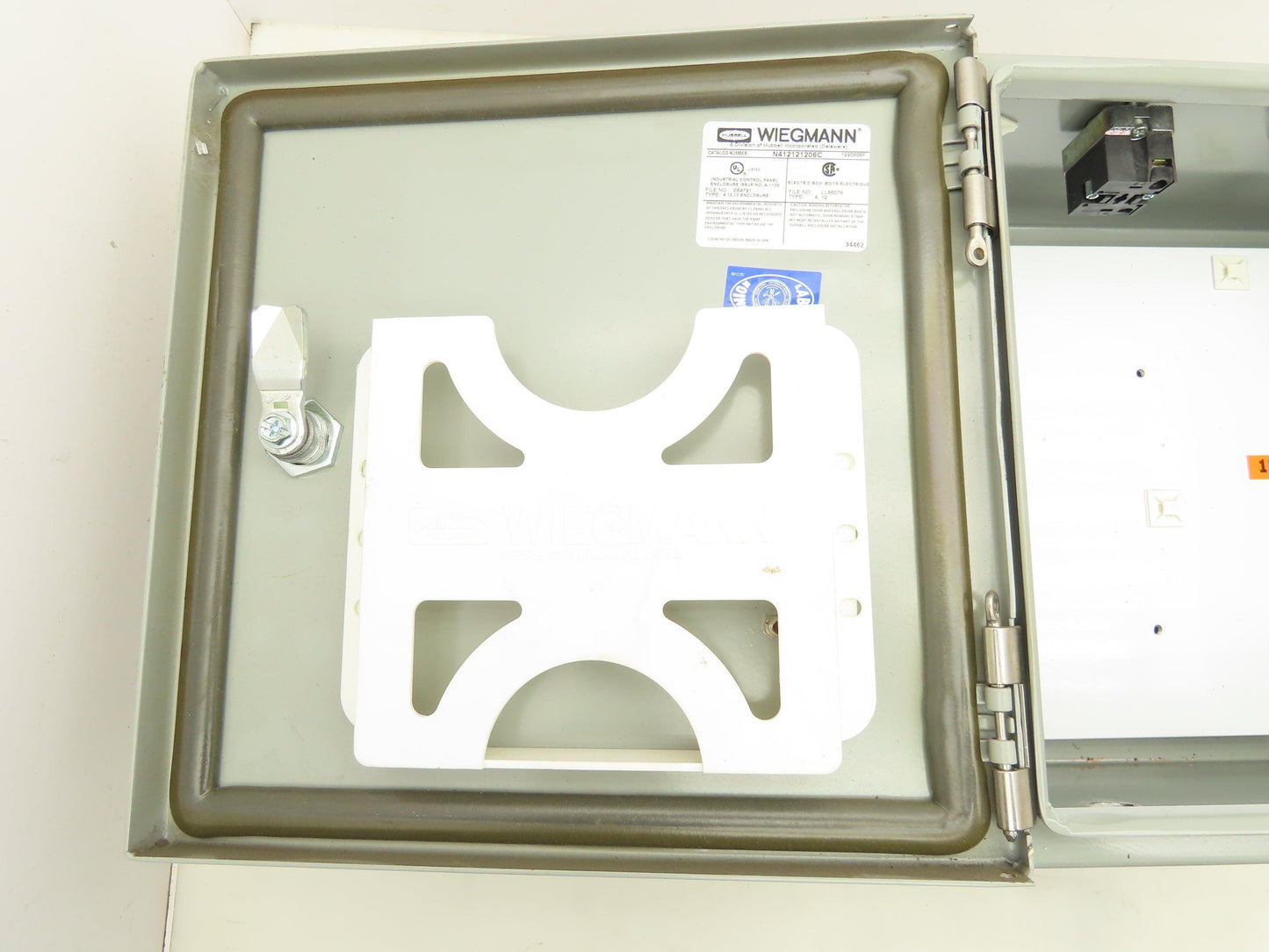 Wiegmann N412121206C Electrical Enclosure 12x12x6" Hinged Door Nema 3R