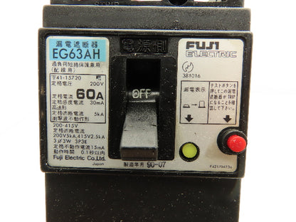 Fuji Electric EG63AH Circuit Breaker Disconnect Switch 60A 3P