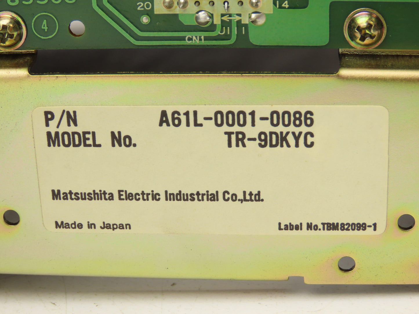 Fanuc OTT Series A02B-0083-C101 Operator Control Panel 9" Monitor A61L-0001-0086