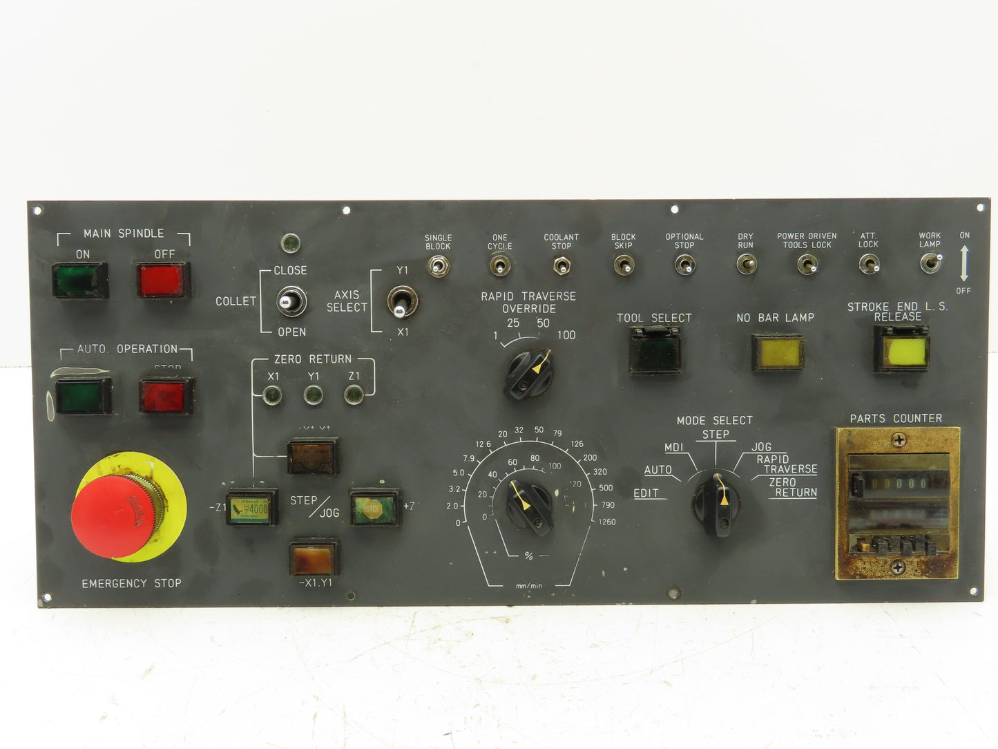 Fanuc A13B-0139-C340 Option Unit Spindle Operator Control Panel w/Parts Counter