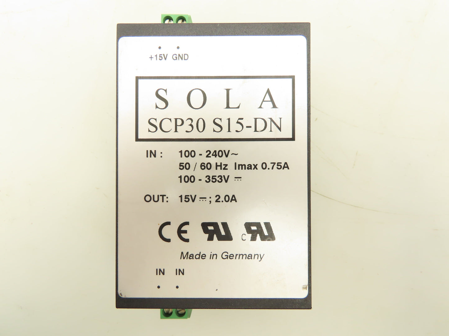 Sola SCP30S15-DN Power Supply 100-240V 0.75A Input 15V 2A Output Lot Of 2