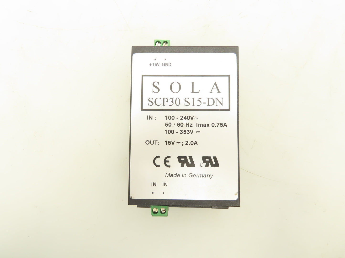Sola SCP30S15-DN Power Supply 100-240V 0.75A Input 15V 2A Output Lot Of 2