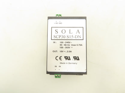 Sola SCP30S15-DN Power Supply 100-240V 0.75A Input 15V 2A Output Lot Of 2