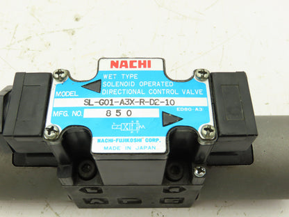 Nachi SL-G01-A3X-R-D2-10 Hydraulic Directional Control Solenoid Valve 24VDC