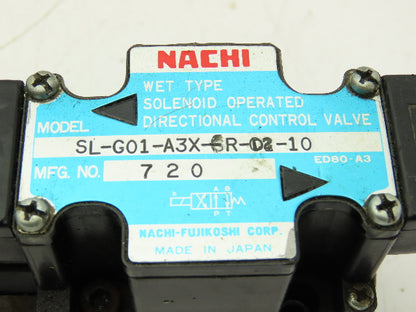 Nachi SL-G01-A3X-R-D2-10 Directional Control Solenoid Valve 24VDC  Lot of 2