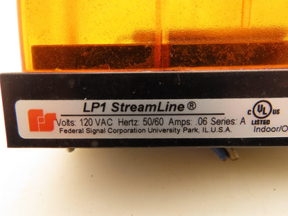 Federal Signal LP1 Streamline Mini Strobe Amber Surface Mount 120VAC .06A Ser. A