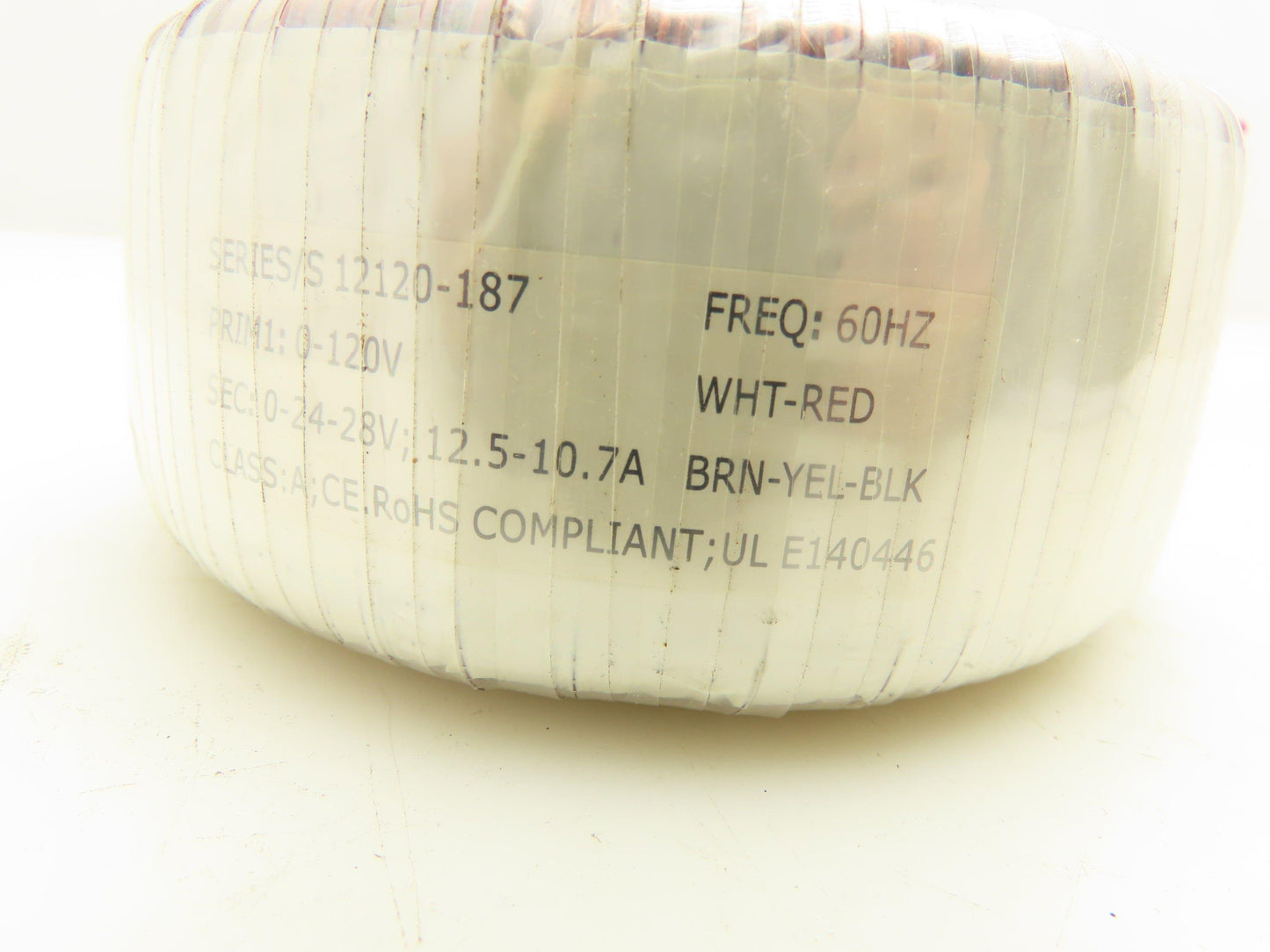 Toroidal S12120-187 Transformer 120V Primary 24-28V Secondary 12.5-10.7A Class C