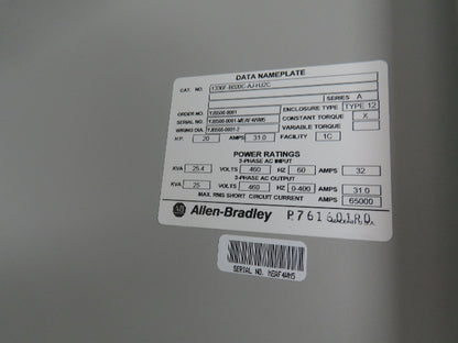 Allen Bradley 1336 PLUS Enclosed VFD AC Drive 20HP 460V