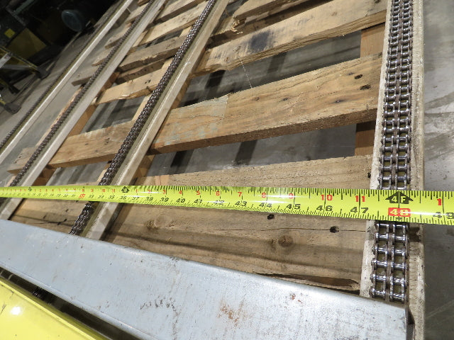 48"x 8' 4" Light Duty Steel Chain Transfer Conveyor 66 FPM 460V 3PH