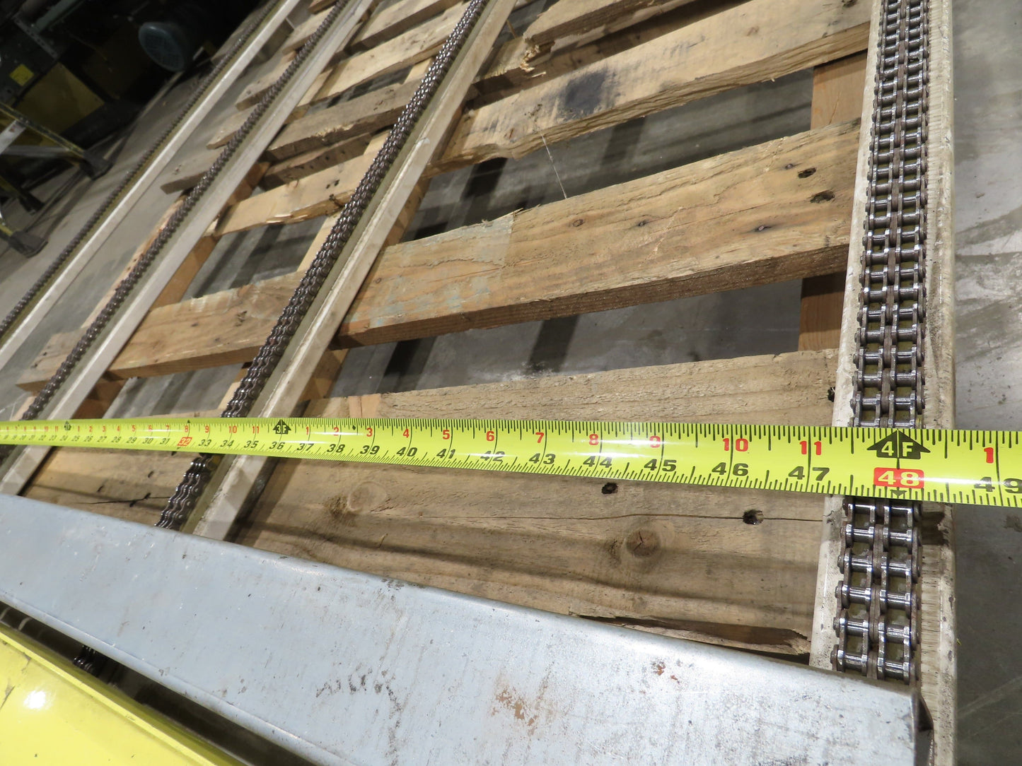 48"x 8' 4" Light Duty Steel Chain Transfer Conveyor 66 FPM 460V 3PH