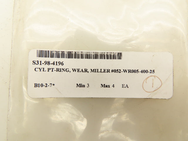Miller 052-WR005-400-25 Piston Wear Ring T Shape 4" Lot Of 5