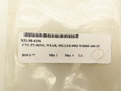 Miller 052-WR005-400-25 Piston Wear Ring T Shape 4" Lot Of 5