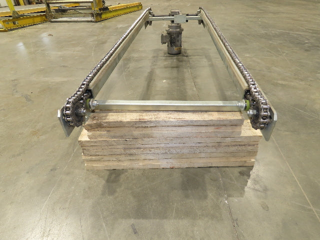 18"x 5' 9" Steel 2 Chain Transfer Conveyor 62 FPM 460V 3PH
