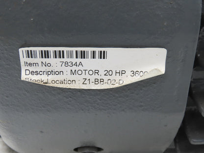 General Electric 5KS256SAE125 AC Motor 20HP 230/460V 3PH 3545 RPM Frame 1256HP10