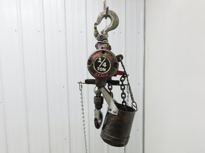Aro 1/4 Ton 500lb Pneumatic Air Chain Hoist 14'9" Lift Travel Pull Chain