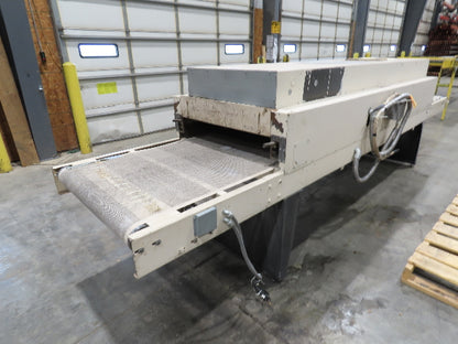 Heat Shrink Tunnel 208V 1Ph 10' Long 32" Wide 7" High Fiberglass Conveyor Belt