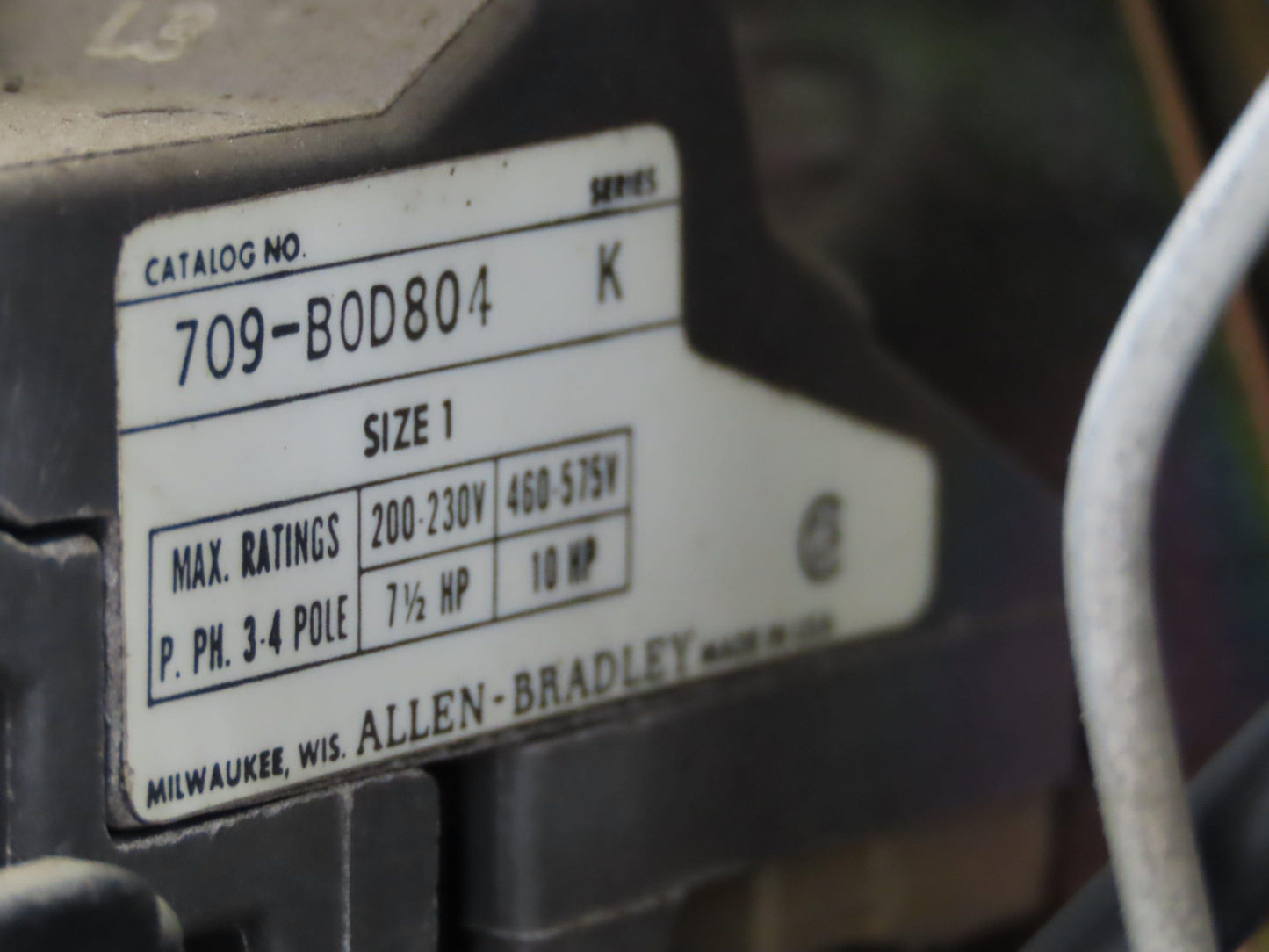 Allen Bradley MCC Bucket Motor Starter Contactor 10HP 480V 110V Coil Size 1