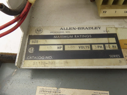 Allen Bradley MCC Bucket Motor Starter Contactor 10HP 480V 110V Coil Size 1