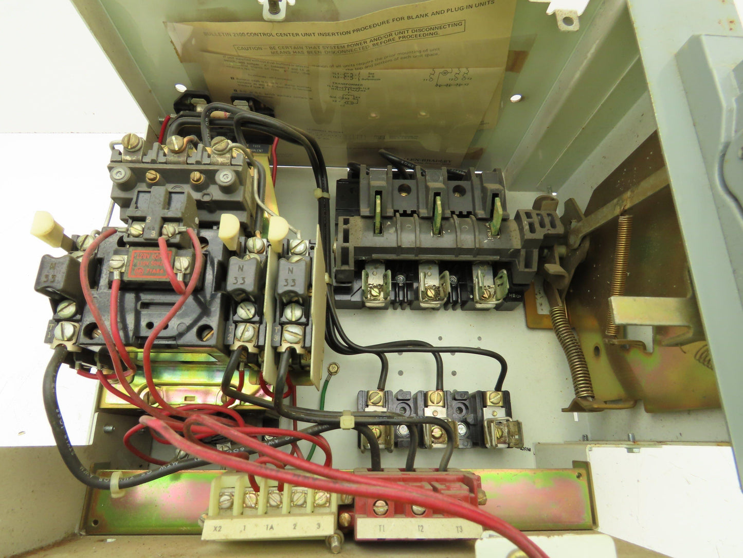 Allen Bradley MCC Bucket Motor Starter Contactor 10HP 480V 110V Coil Size 1