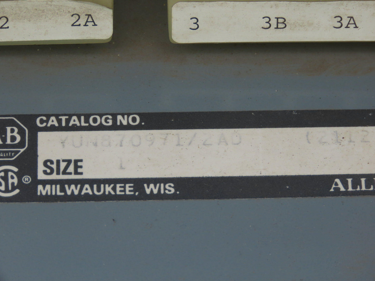 Allen Bradley MCC Bucket Motor Starter Contactor 10HP 480V 110V Coil Size 1