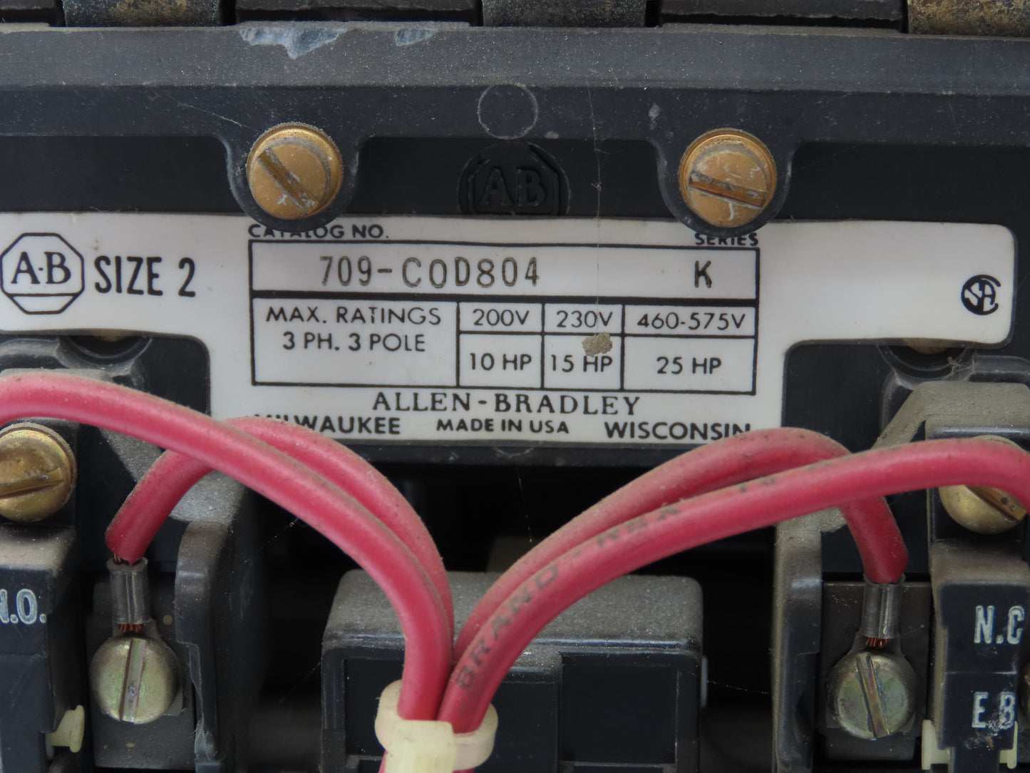 Allen Bradley MCC Bucket Motor Starter Contactor 10HP 480V 110V Coil Size 1