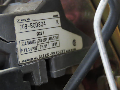 Allen Bradley MCC Bucket Motor Starter Contactor 10HP 480V 110V Coil Size 1