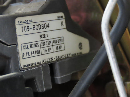 Allen Bradley MCC Bucket Motor Starter Contactor 10HP 480V 110V Coil Size 1