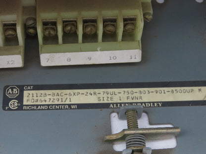 Allen Bradley MCC Bucket Motor Starter Contactor 10HP 480V 110V Coil Size 1