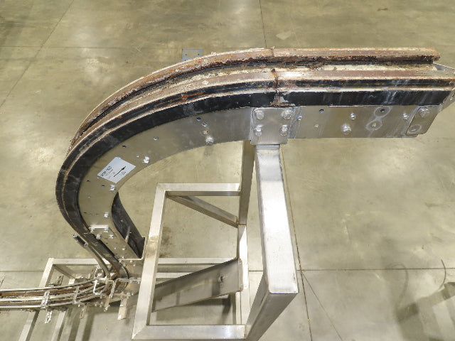 Tabletop Belt Magnetic Slide Vertical Curved S Bottle Conveyor 4"x 86"