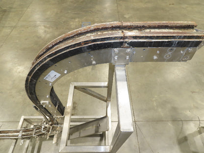 Tabletop Belt Magnetic Slide Vertical Curved S Bottle Conveyor 4"x 86"