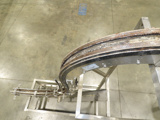 Tabletop Belt Magnetic Slide Vertical Curved S Bottle Conveyor 4"x 86"