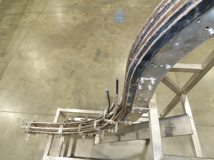 Tabletop Belt Magnetic Slide Vertical Curved S Bottle Conveyor 4"x 86"