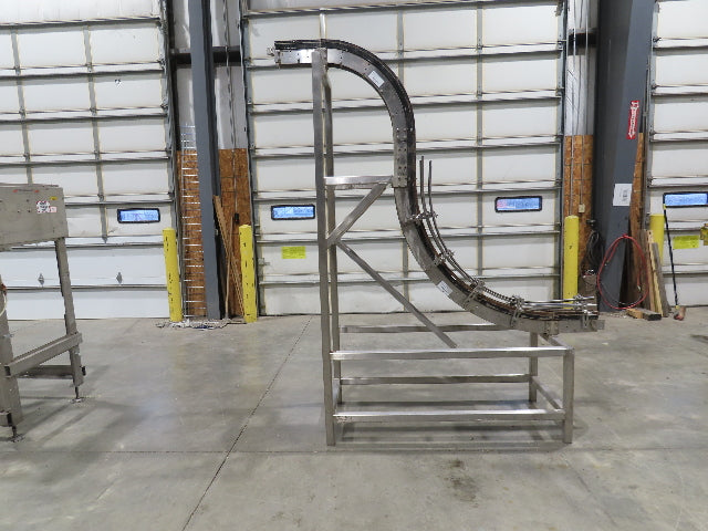 Tabletop Belt Magnetic Slide Vertical Curved S Bottle Conveyor 4"x 86"